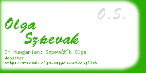 olga szpevak business card